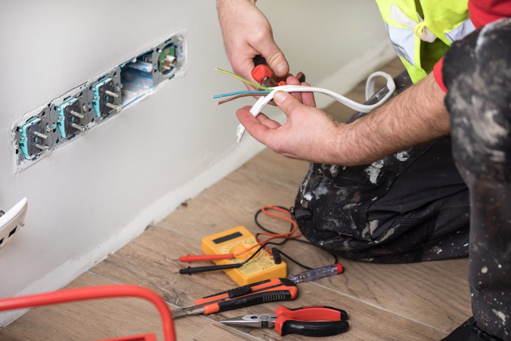 Hand of an electrician